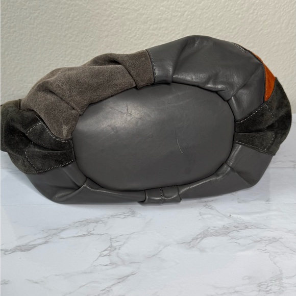 Innue Patchwork Italian Leather Hobo Tote Suede & Leather Shoulder Bag - Picture 6 of 9